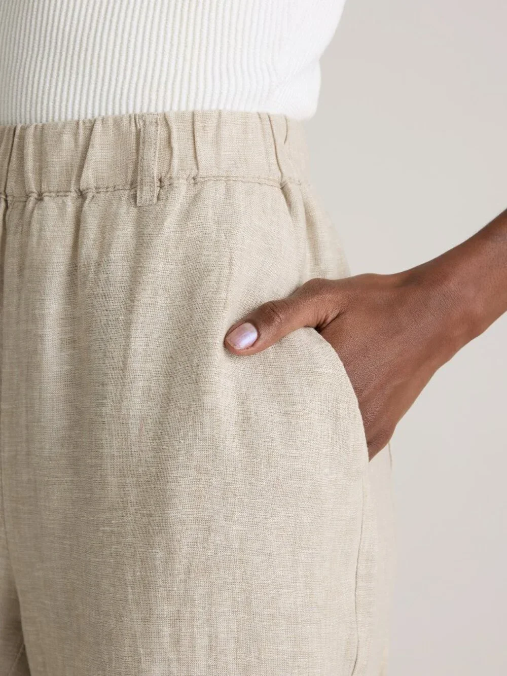 100% European Linen Pants in Flax